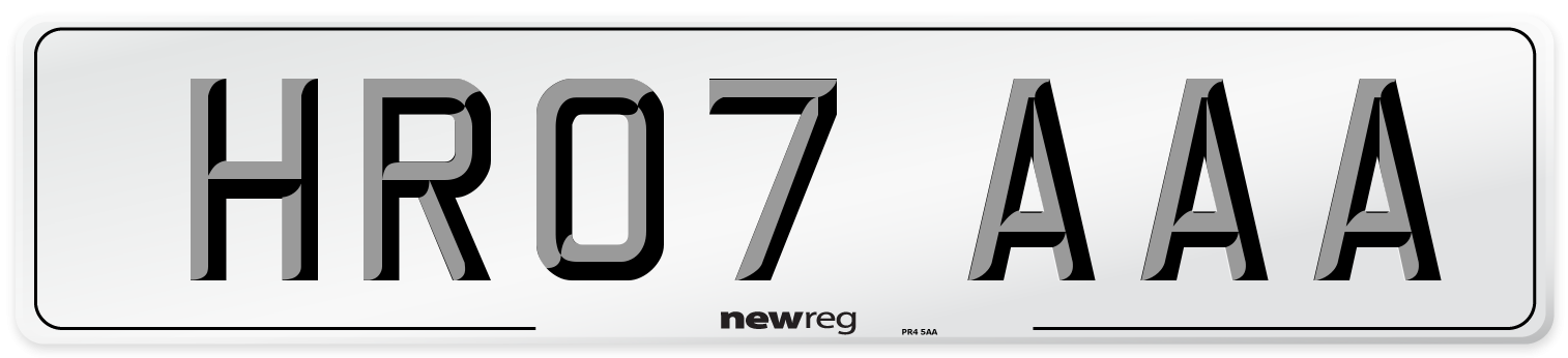 HR07 AAA Number Plate from New Reg